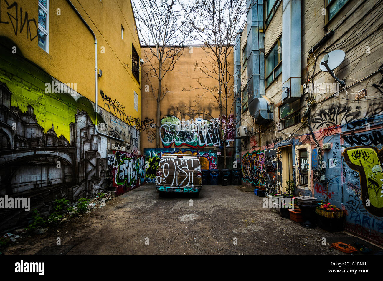 Graffiti in an alley in the Kensington Market neighborhood of Toronto