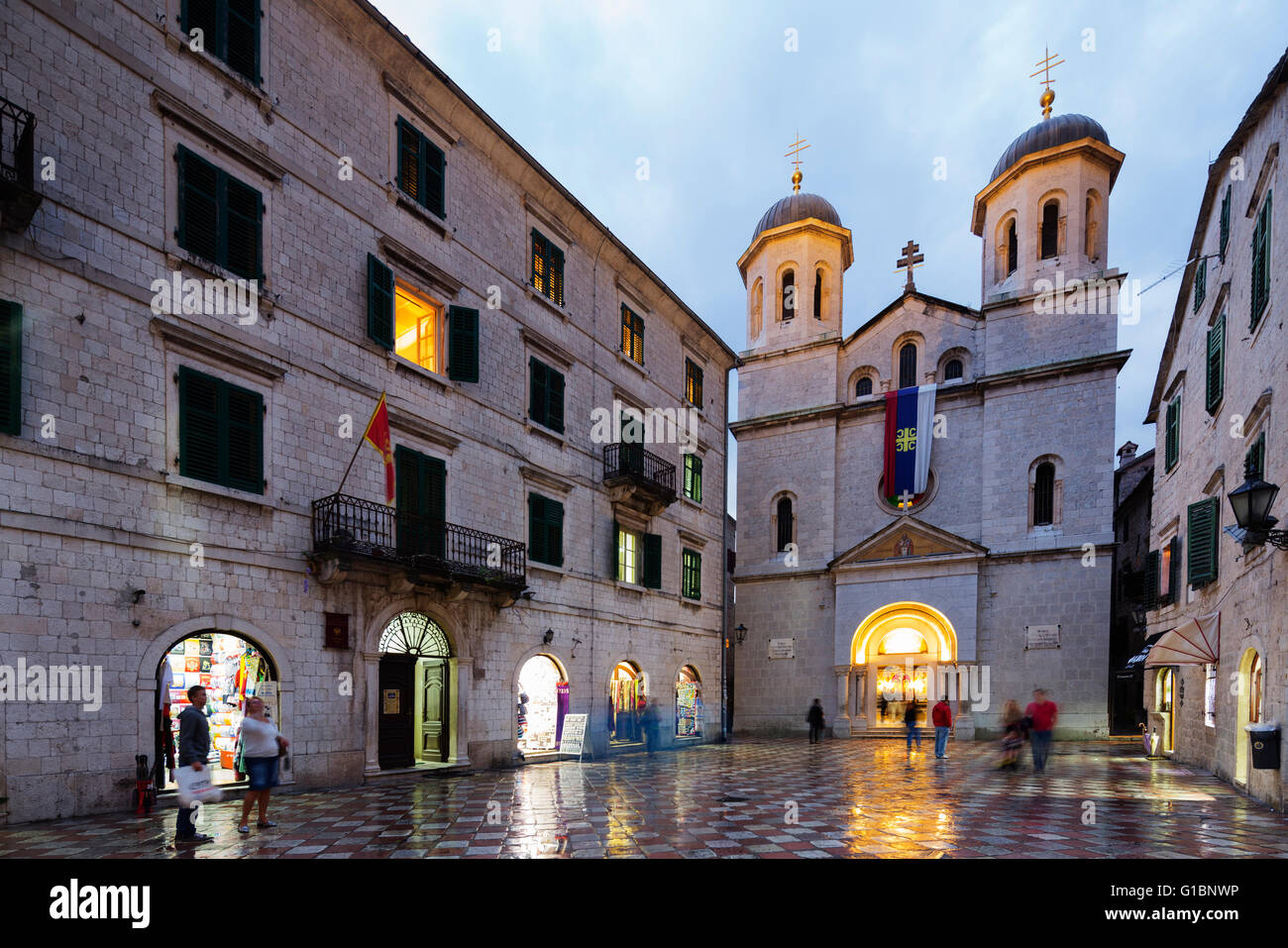 Europe, Balkans, Montenegro, Kotor, St Lucas church, Unesco site Stock Photo