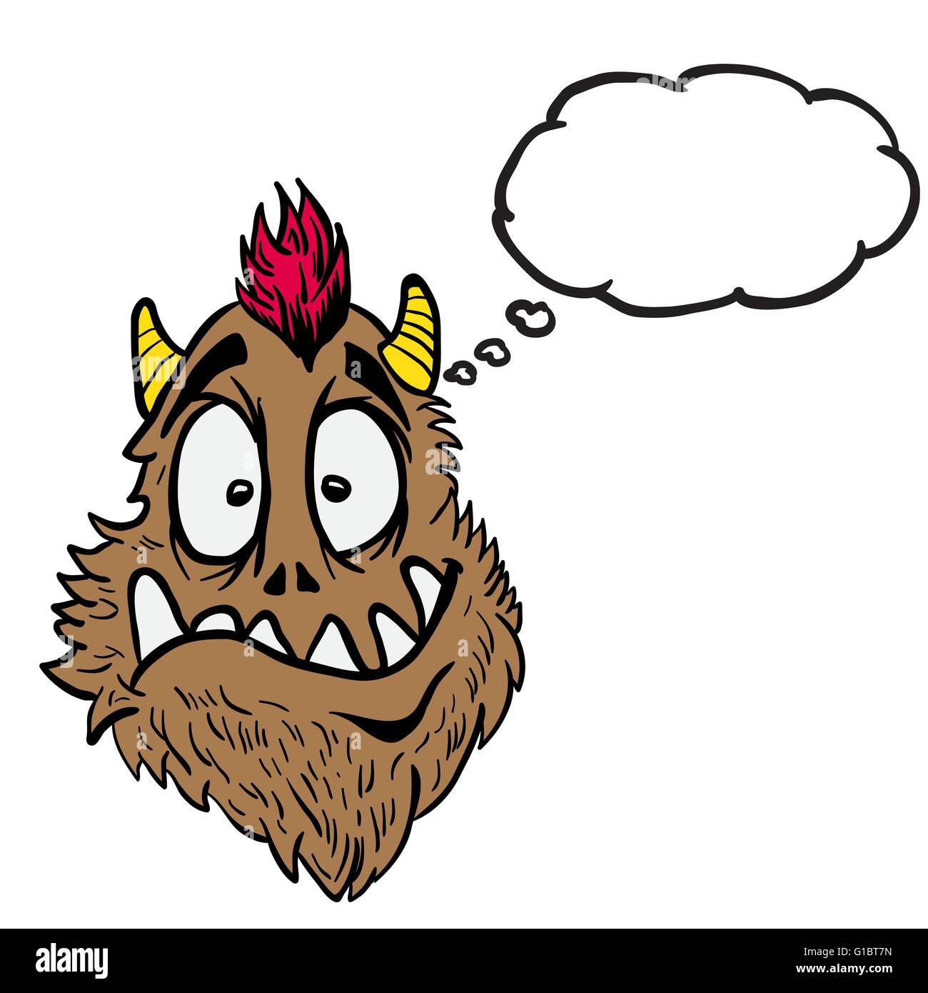 funny looking monster with thought bubble cartoon Stock Vector Image & Art  - Alamy