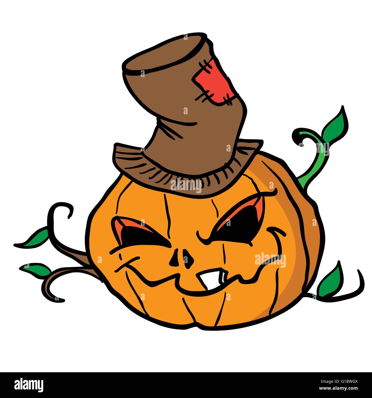 pumpkin head cartoon illustration Stock Vector Image & Art Alamy