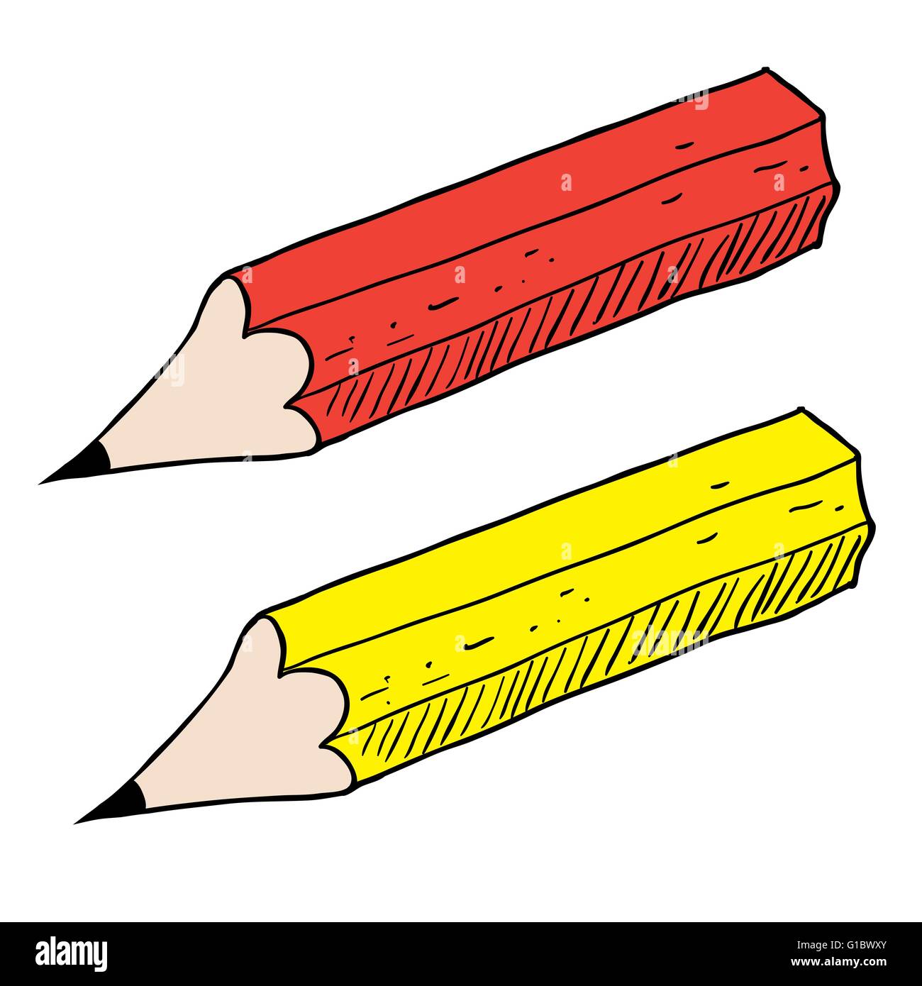 red and yellow pancil cartoon illustration Stock Vector Image & Art - Alamy