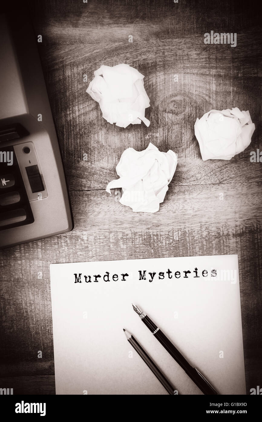 Composite image of murder mysteries message on a white background Stock Photo