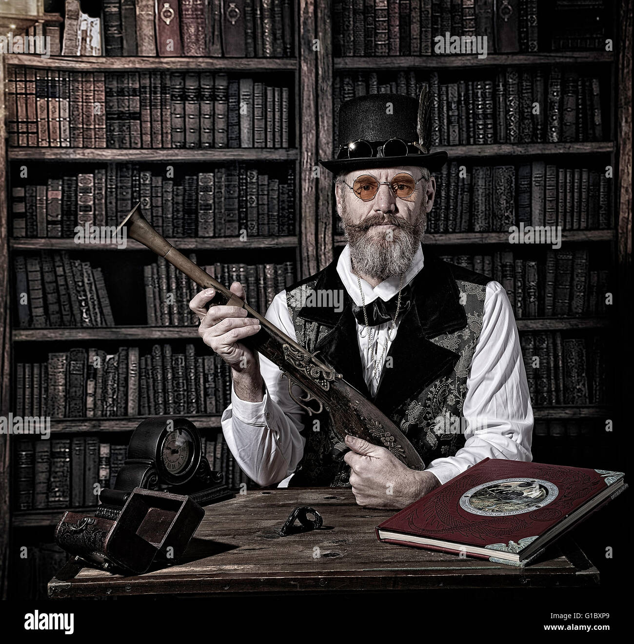 portrait of a steampunk gentleman Stock Photo