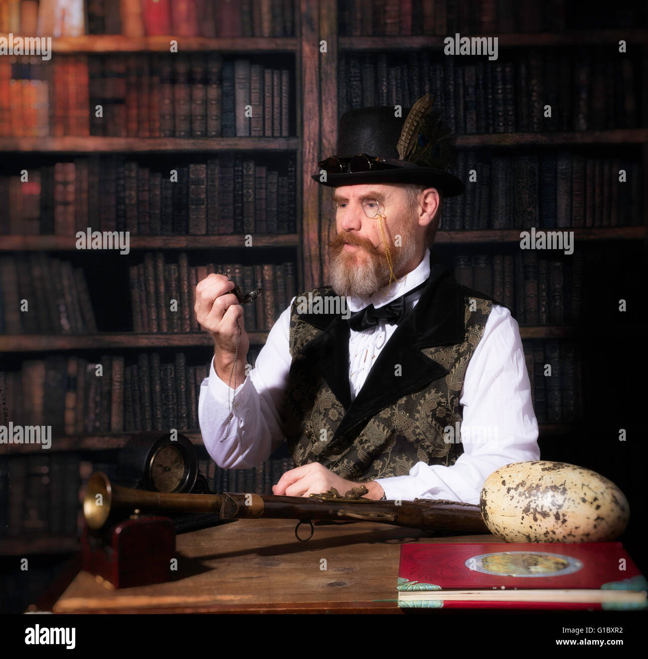 portrait of a steampunk gentleman Stock Photo