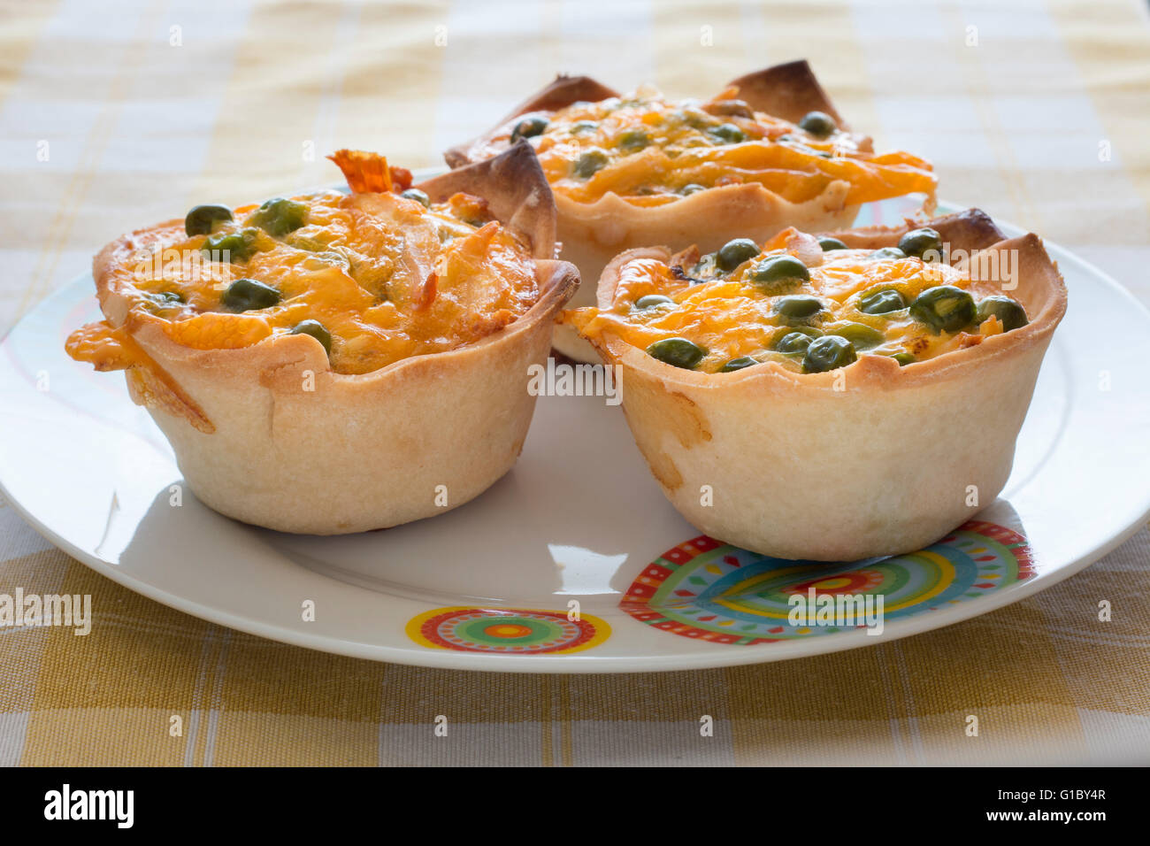 Gluten free chicken quiche with peas, food Stock Photo