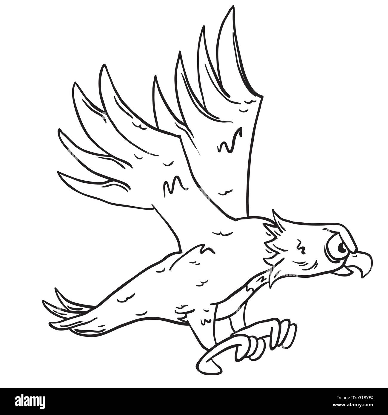 simple black and white eagle cartoon Stock Vector Image & Art - Alamy