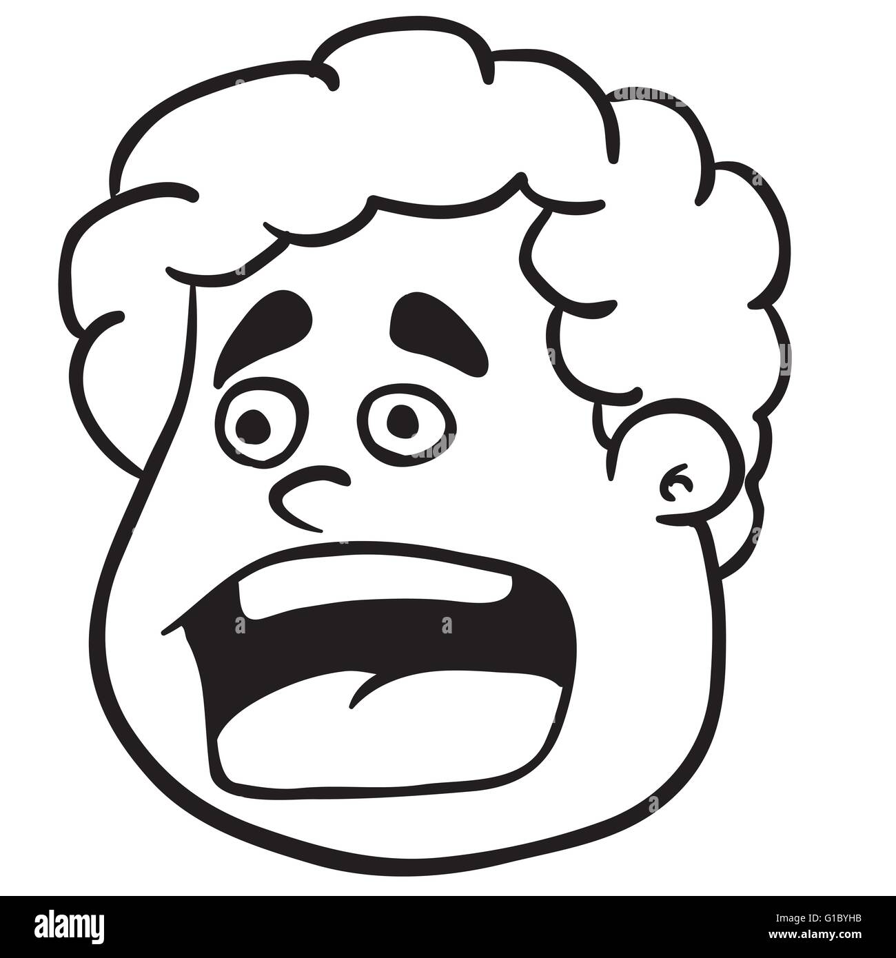simple black and white fat boy scream cartoon Stock Vector Image & Art -  Alamy