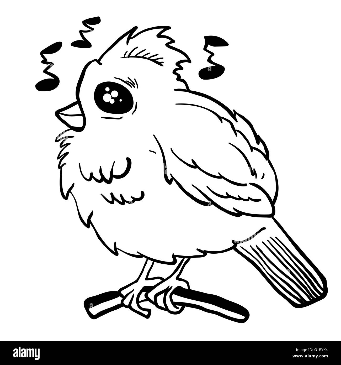 simple black and white funny looking bird cartoon Stock Vector Image & Art  - Alamy