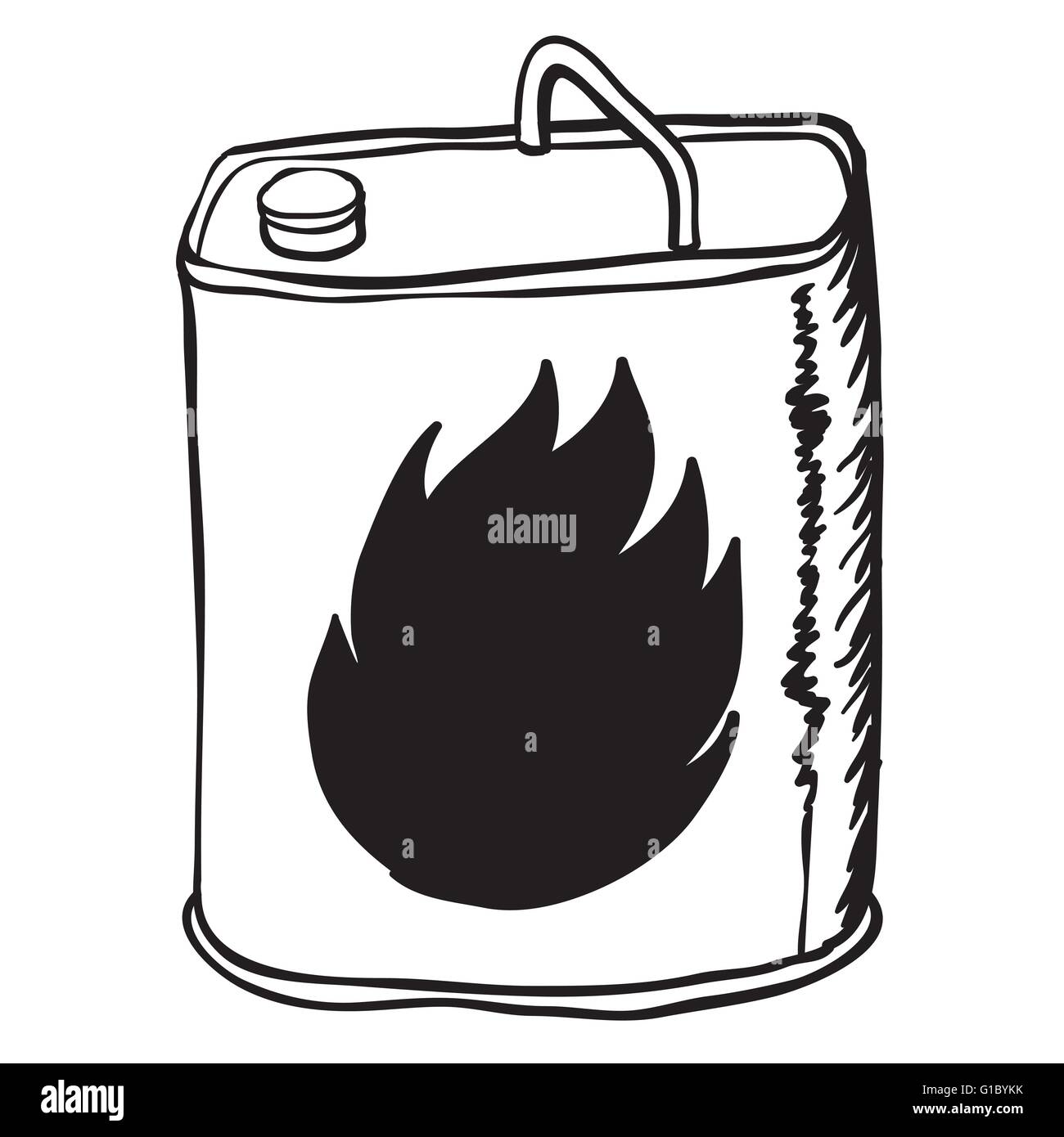 simple black and white gasoline can cartoon Stock Vector Image & Art