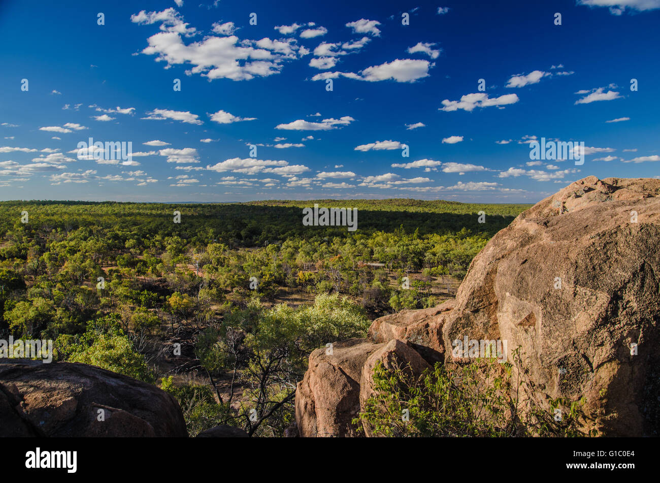 View into the Undara Volcanic National Park, Queensland, Australia. Stock Photo