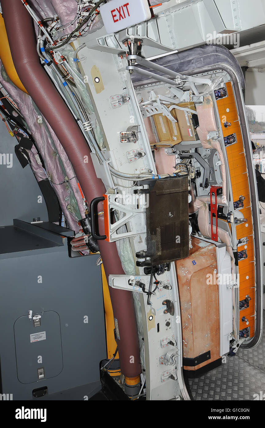 Airbus A380-861 Inside Test Aircraft F-WWDD: Door open on main deck Stock  Photo - Alamy