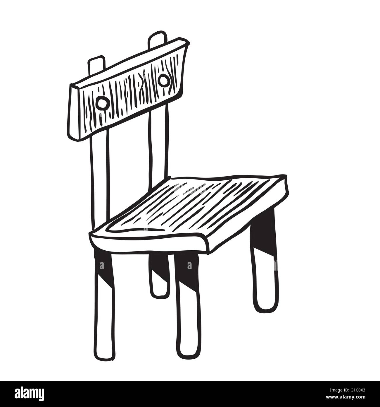wooden chair doodle cartoon Stock Vector Image & Art - Alamy