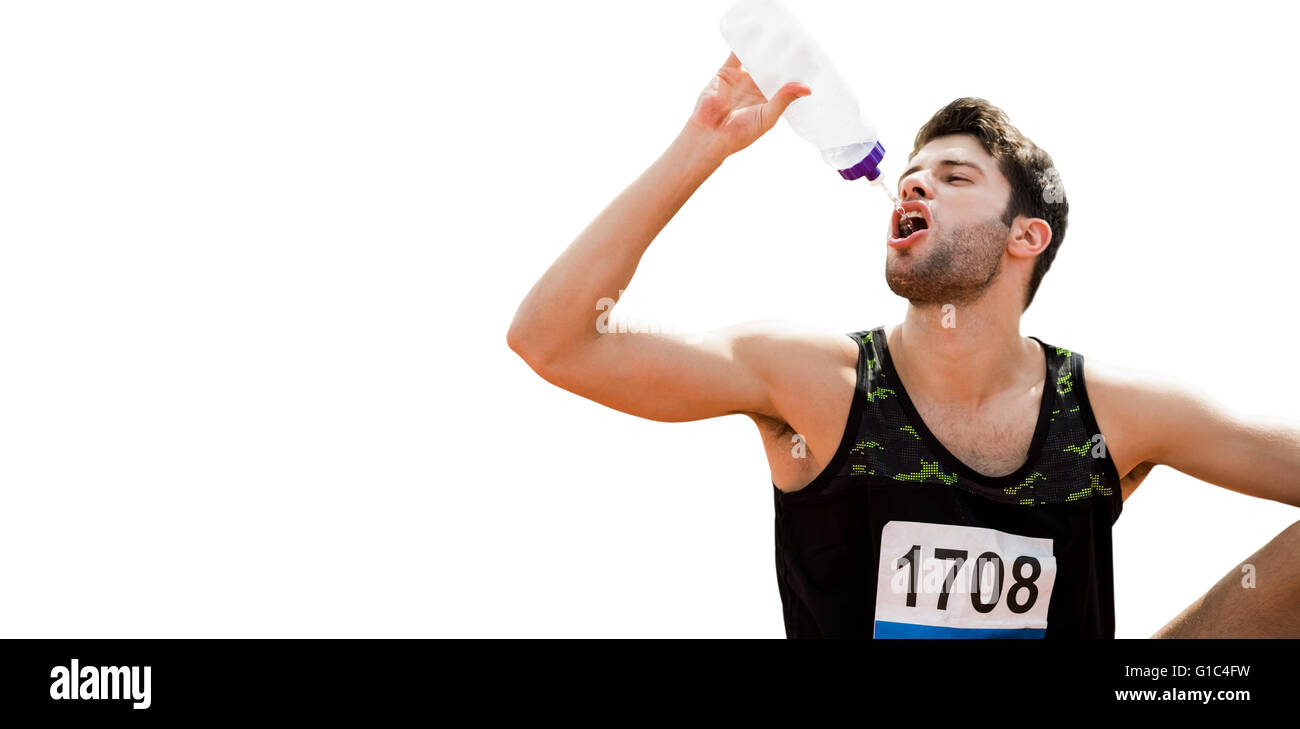 Portrait of sportsman drinking Stock Photo