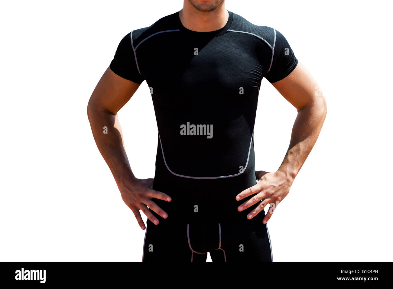 Portrait of athletic man chest Stock Photo Alamy