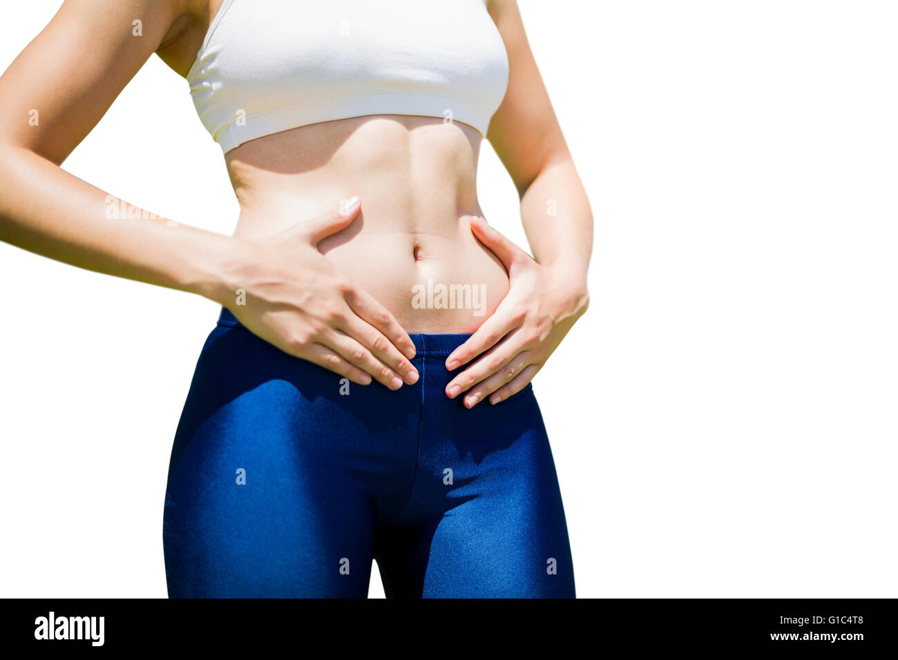 Close up of woman abdominal muscles Stock Photo