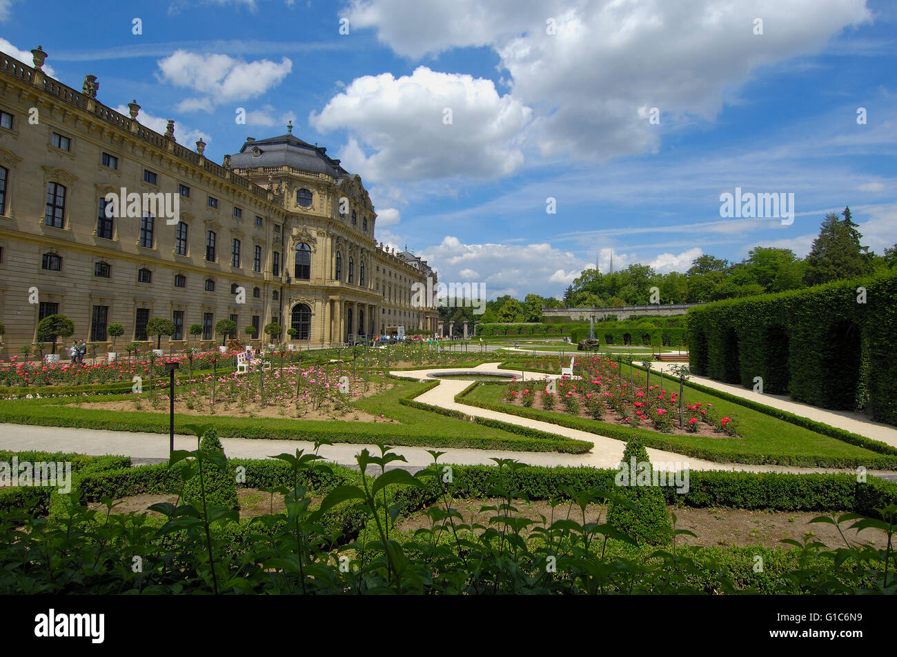 Wurzburg, Würzburg, Residenz, Würzburg Residenz, Hofgarten Park, Hof ...