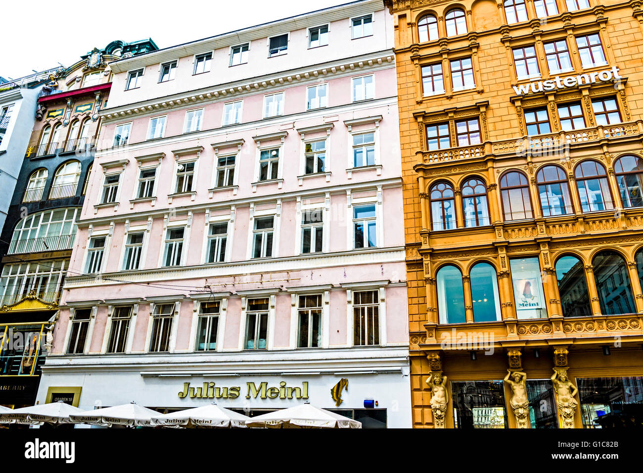 Feinkost- und Delikatessengeschäft Julius Meinl in Wien am Graben; Julius Meinl, fine food, vienna Stock Photo