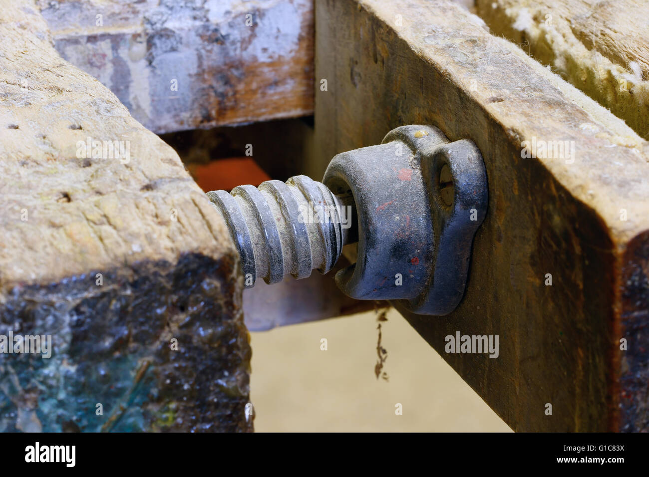 Grip device at the joiner workbench Stock Photo