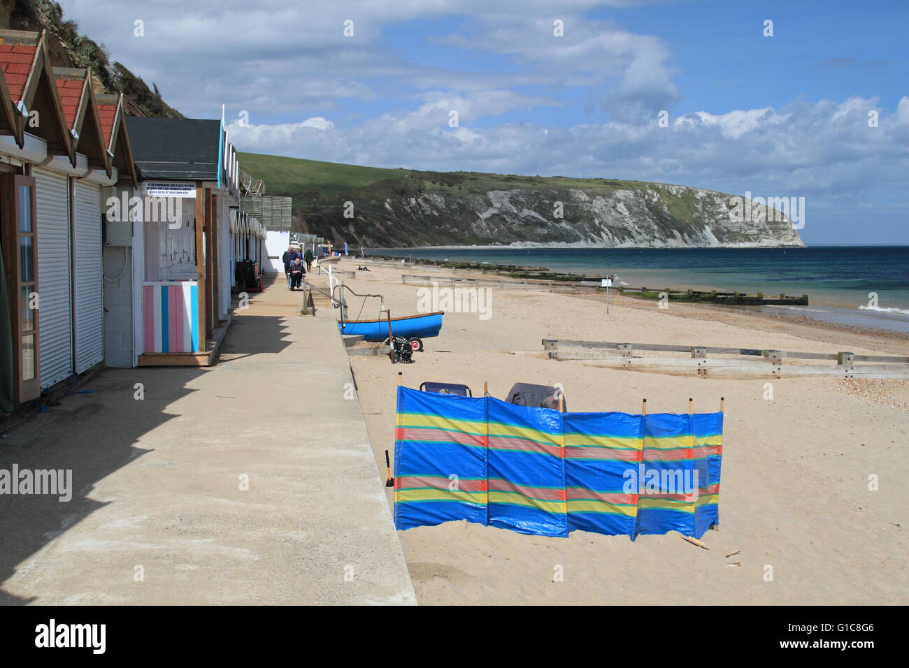 Beach Huts, Swanage North Beach, Isle of Purbeck, Dorset, England