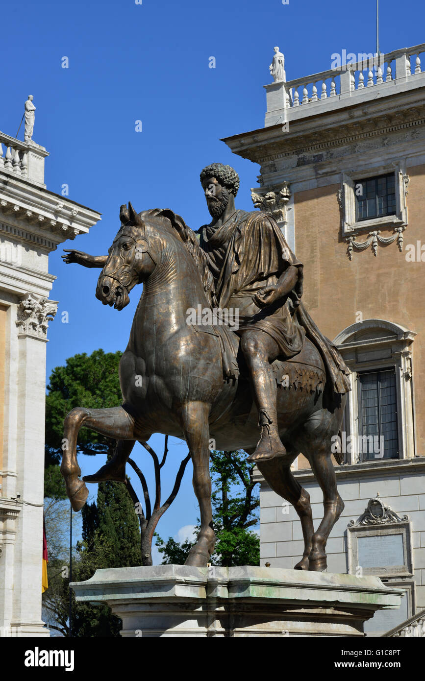 Marcus Bronze equestrian statue (replica) of the roman emperor Marcus