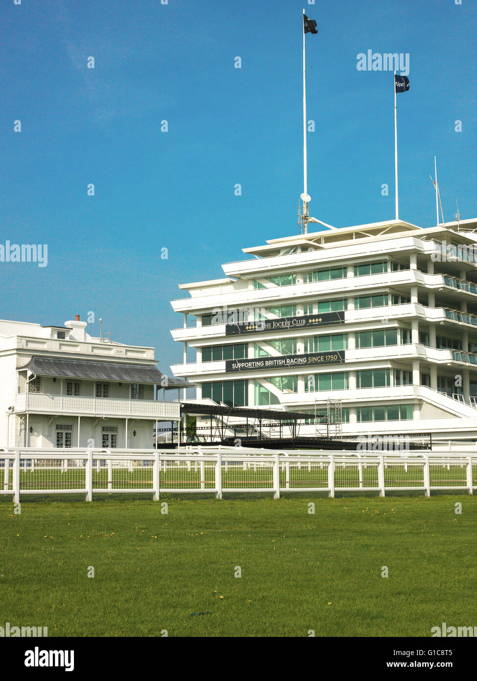 Grandstand At Epsom Race Course in Surrey England and Owners and Winners Enclosure Stock Photo