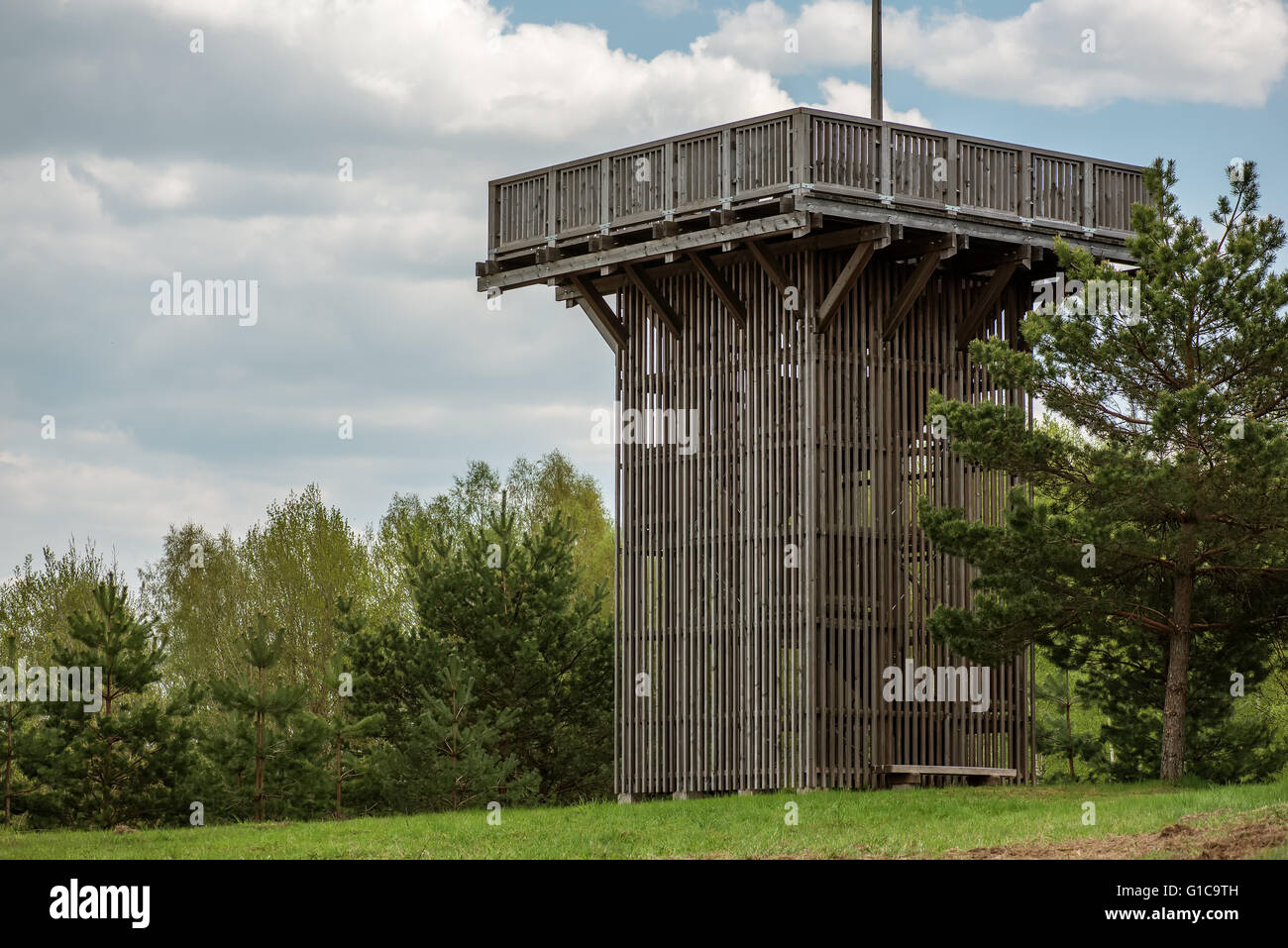 Aukstojas Hill, the highest point in Lithuania Stock Photo