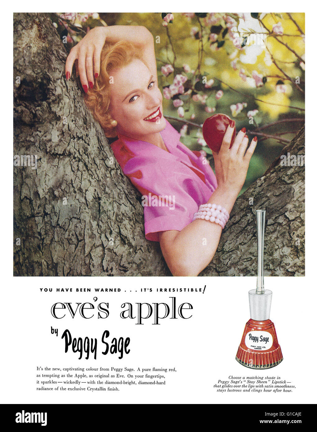 1955 advertisement for Peggy Sage nail polish Stock Photo