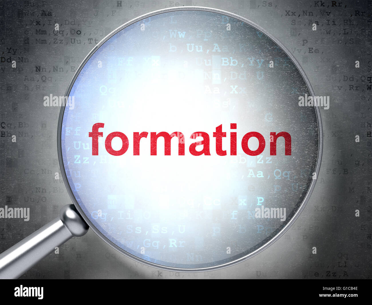 Learning concept Formation with optical glass Stock Photo Alamy