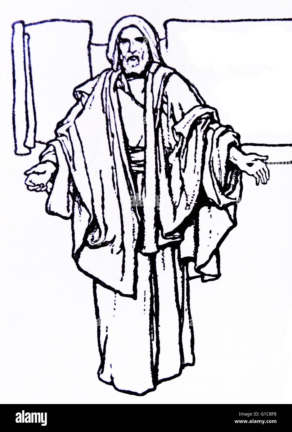 Engraving depicting Jesus Christ 'The Saviour of the World' Stock Photo