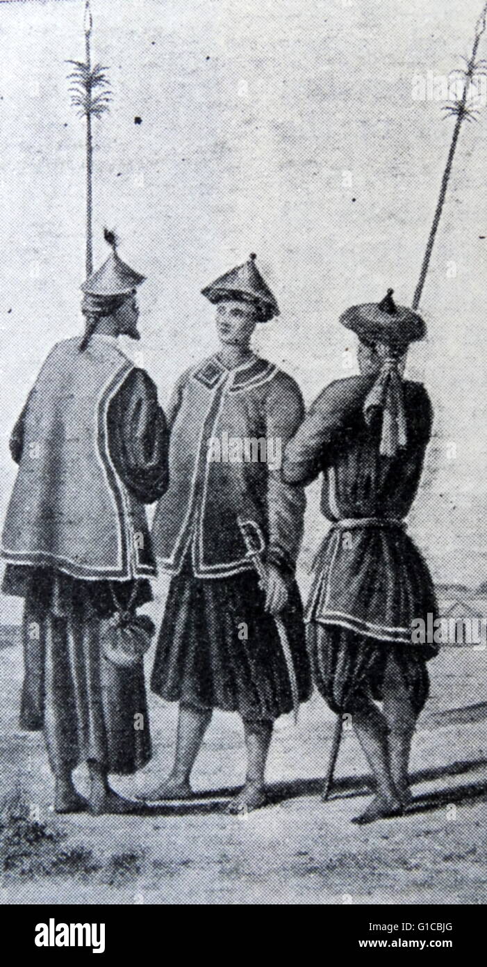 Chines Manchu Dynasty soldiers on guard in Beijing 1865 Stock Photo Alamy