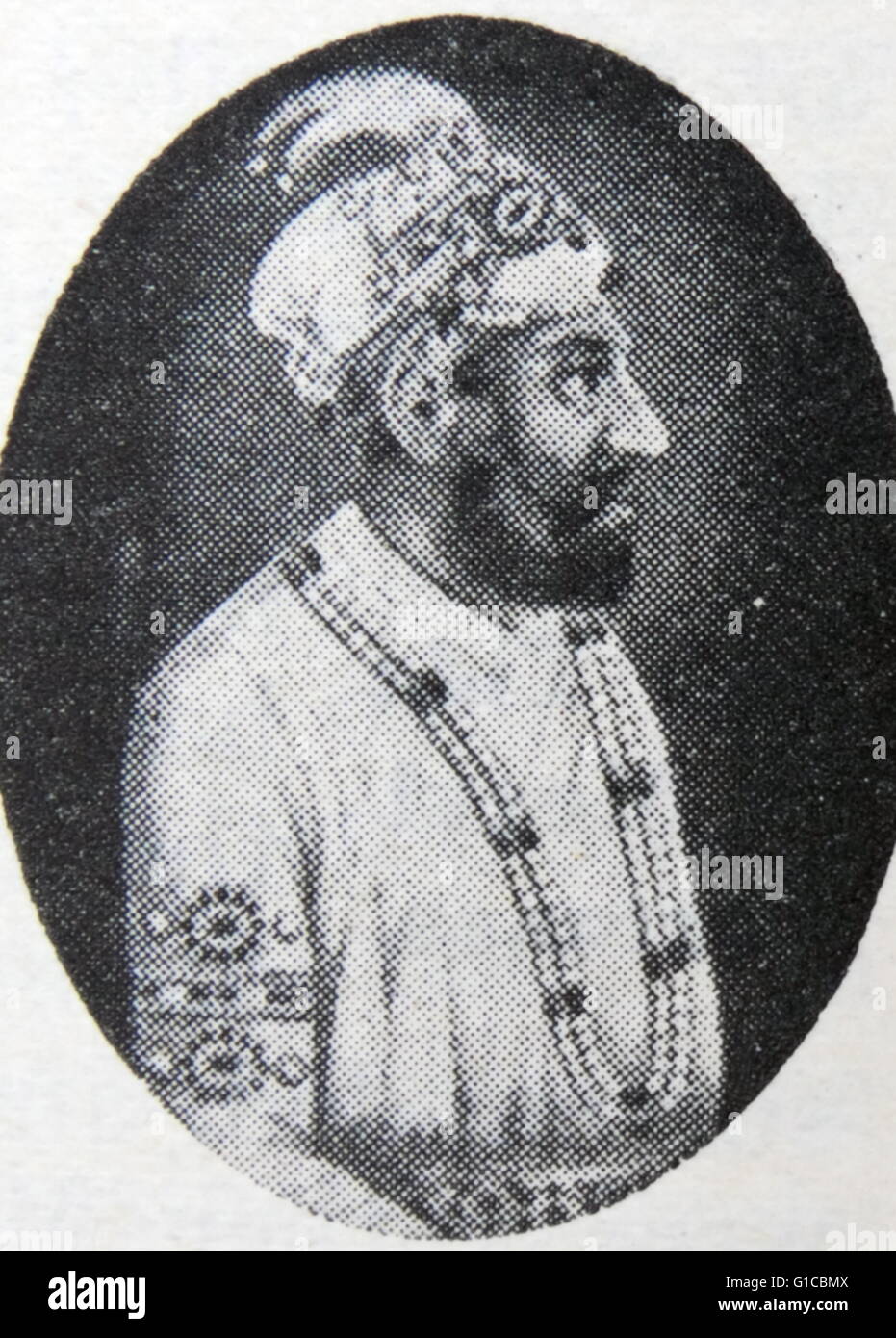 Portrait of Shah Jahan II (1696-1719) a Mughal Emperor. Dated 18th Century Stock Photo