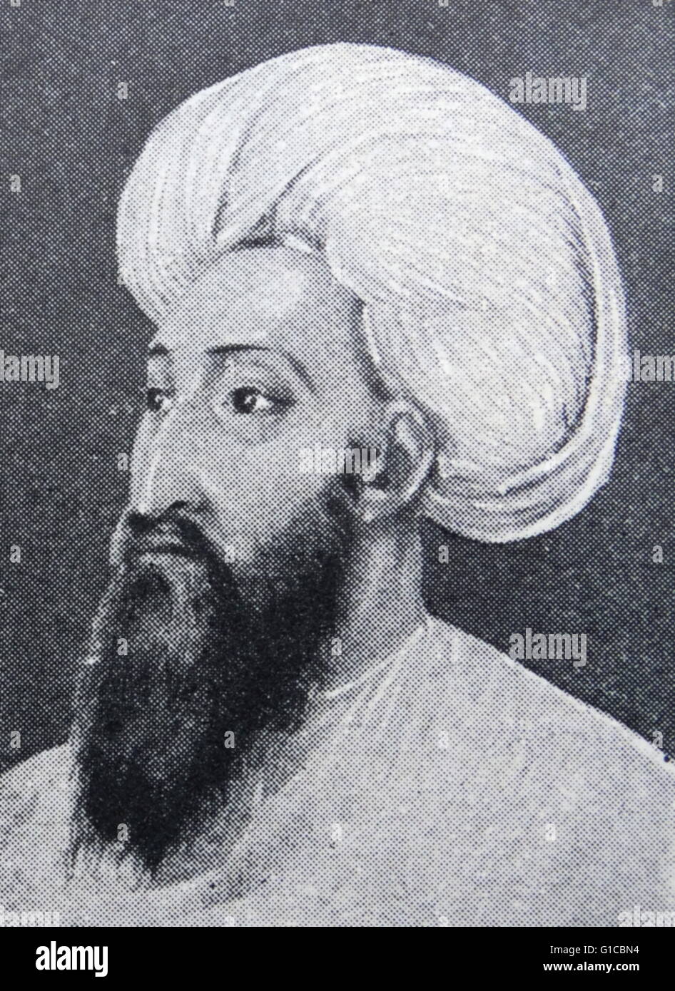 Portrait of Hyder Khan, the Governor of Ghuznee. Dated 19th Century Stock Photo