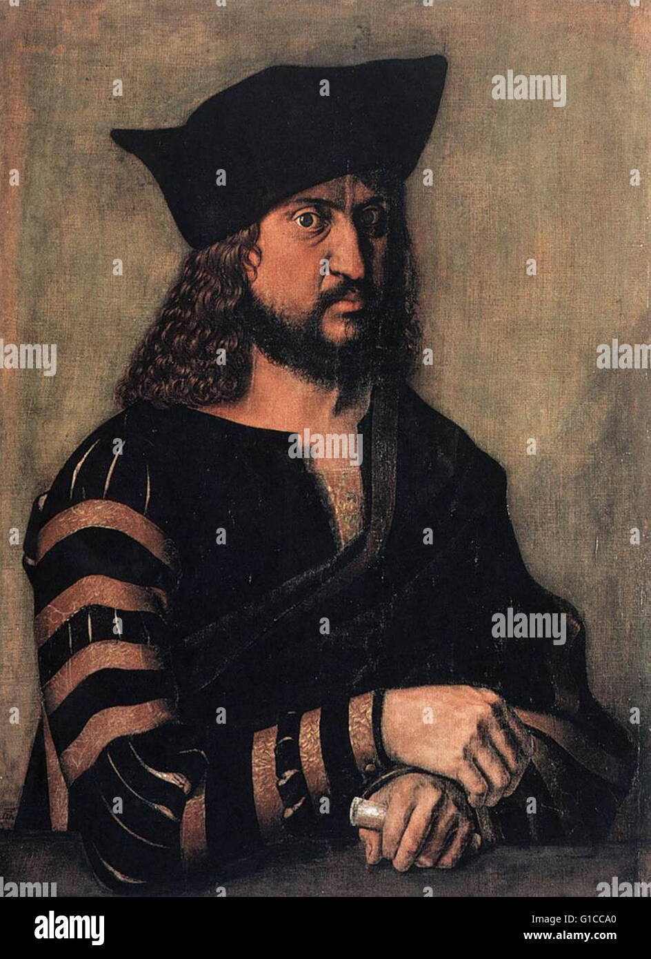 Portrait of Frederick III, Elector of Saxony (1463-1525) by Albrecht Dürer (1471-1528) a painter, printmaker and theorist of the German Renaissance. Dated 16th Century Stock Photo