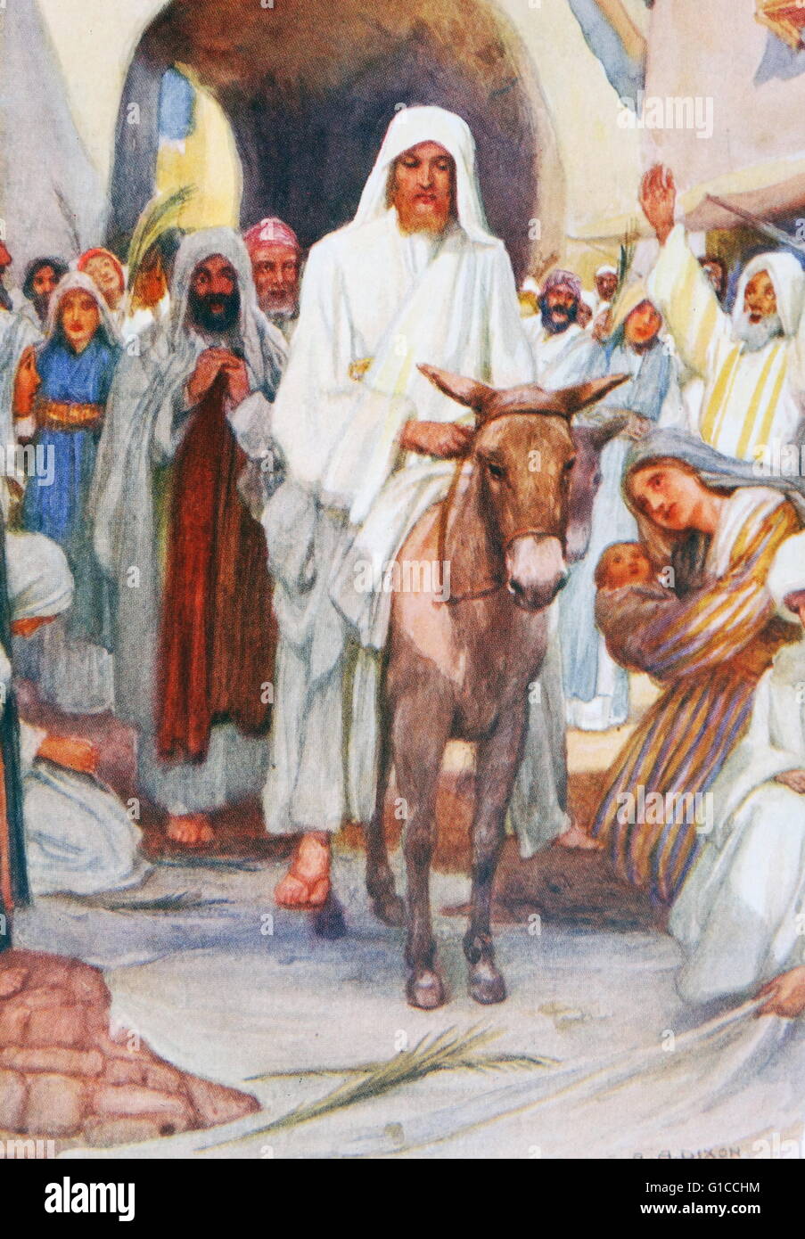 Jesus on donkey hi-res stock photography and images - Alamy