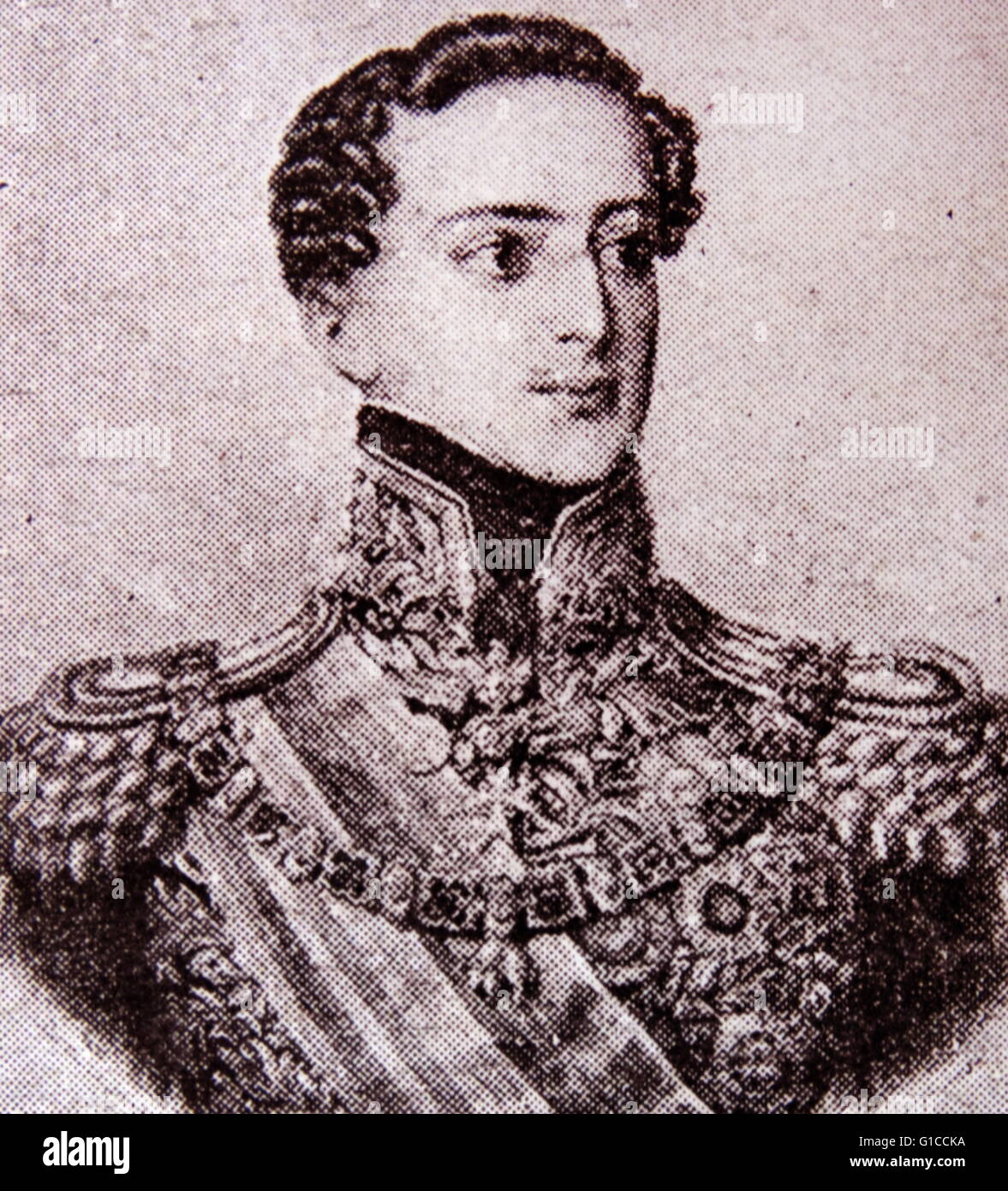 Portrait of Miguel I of Portugal (1802-1866) King of Portugal. Dated 19th Century Stock Photo