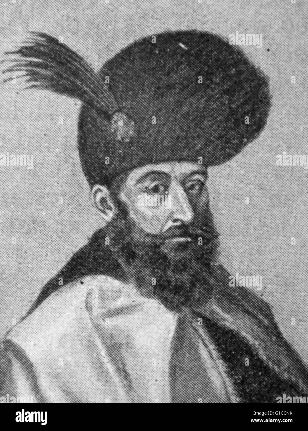 Portrait of Michael the Bold (1593-1601), ruler of Walachia a historical and geographical region of Romania. Dated 16th Century Stock Photo