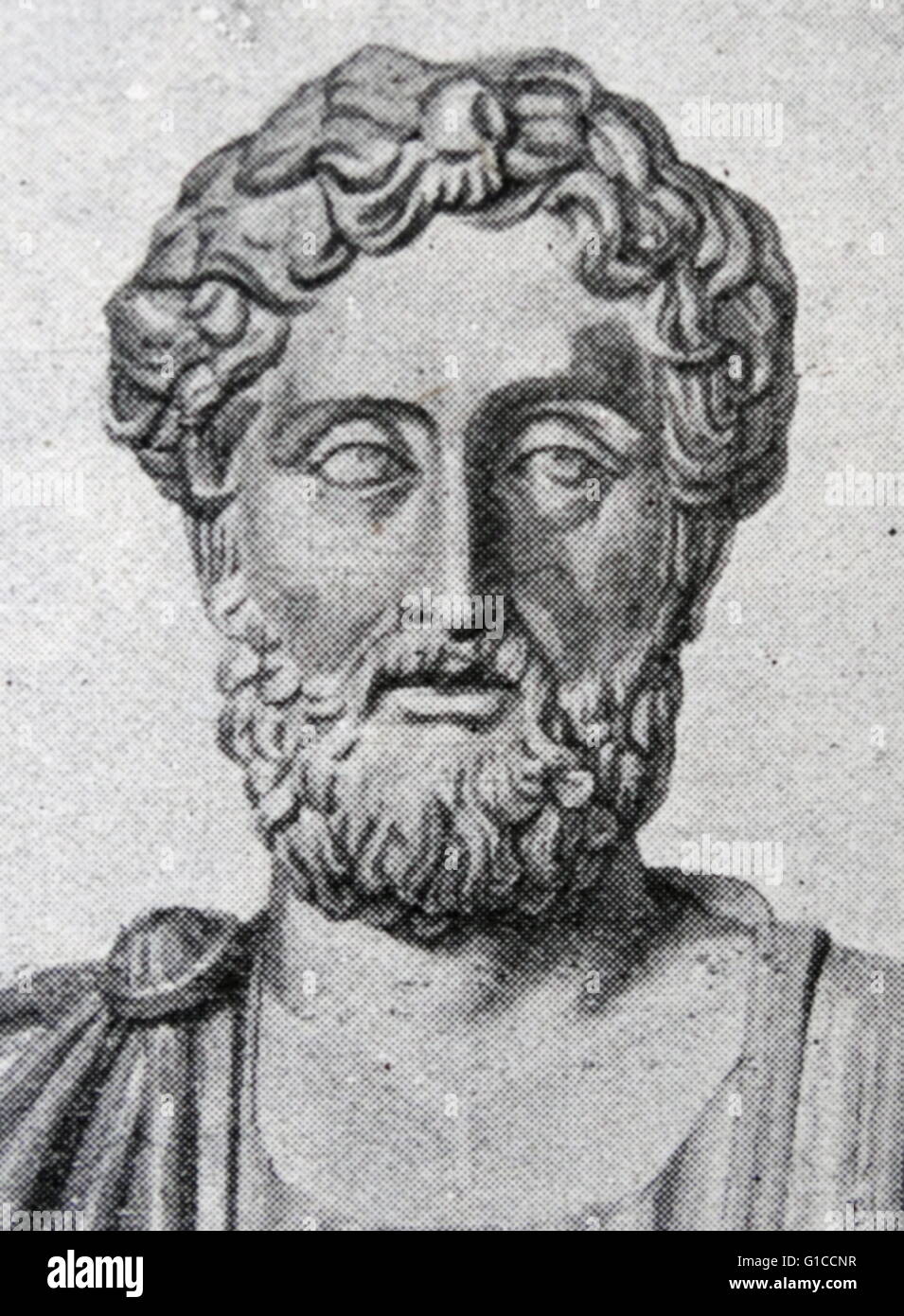 Bust of Emperor Nero Germanicus, Roman Emperor and the last Julio-Claudian Dynasty. Stock Photo