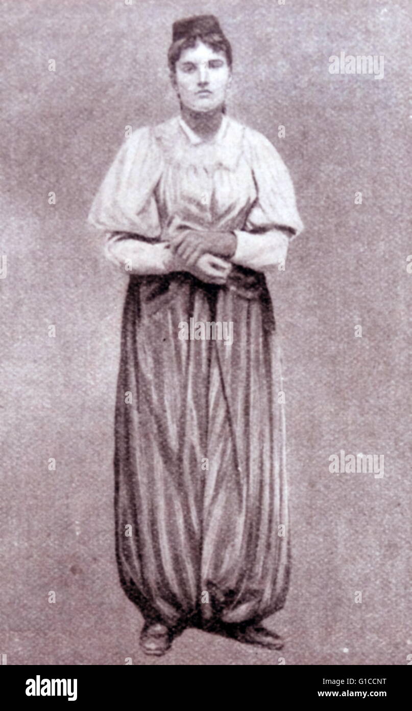 Early photograph of an Orthodox Serbian woman. Dated 19th Century Stock Photo