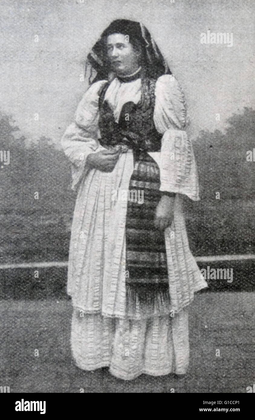 Early Photograph of a young Bosnian woman. Dated 19th Century Stock Photo