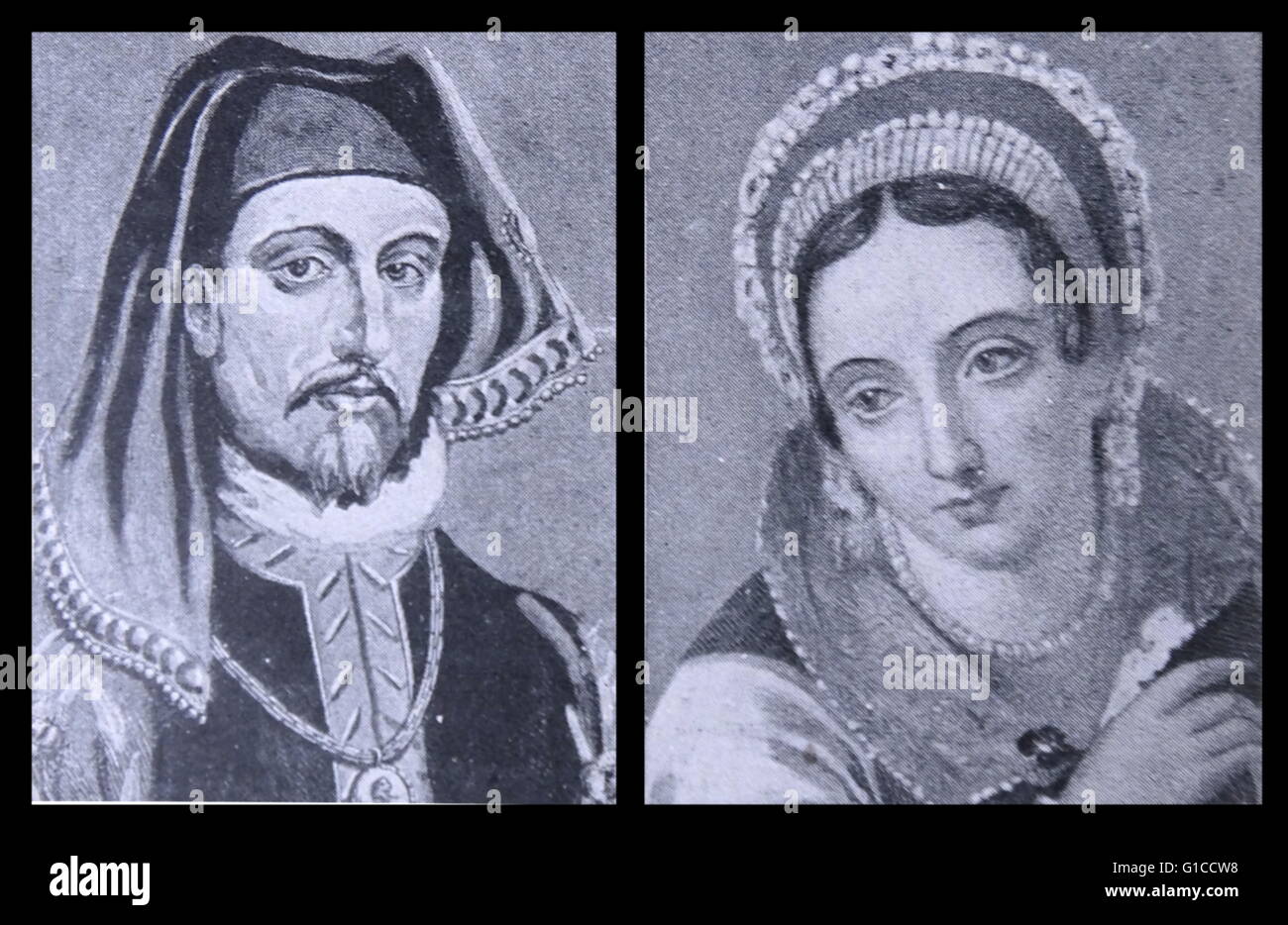 Henry IV (1367 – 1413) King of England from 1399 to 1413 and Joan of Navarre (c. 1370 – 11437) Queen consort of England Stock Photo