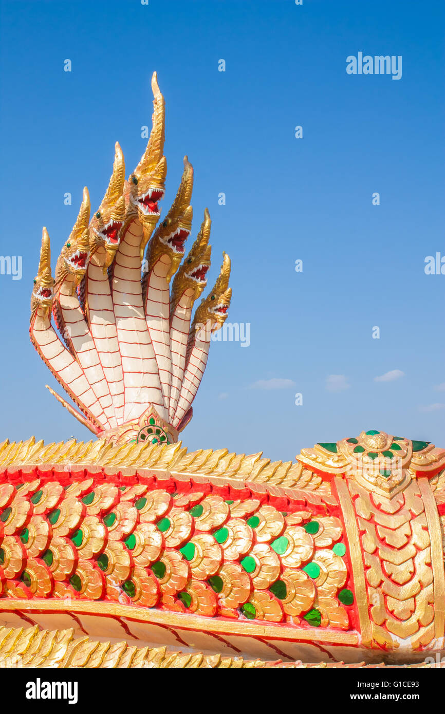 seven naga heads statue famous symbol of sakonnakhon, thailand Stock Photo Alamy