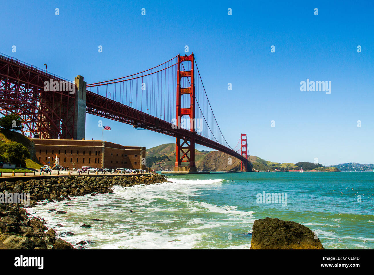 Golden Gate Bridge in San Francisco on a sunny summer day Stock Photo ...