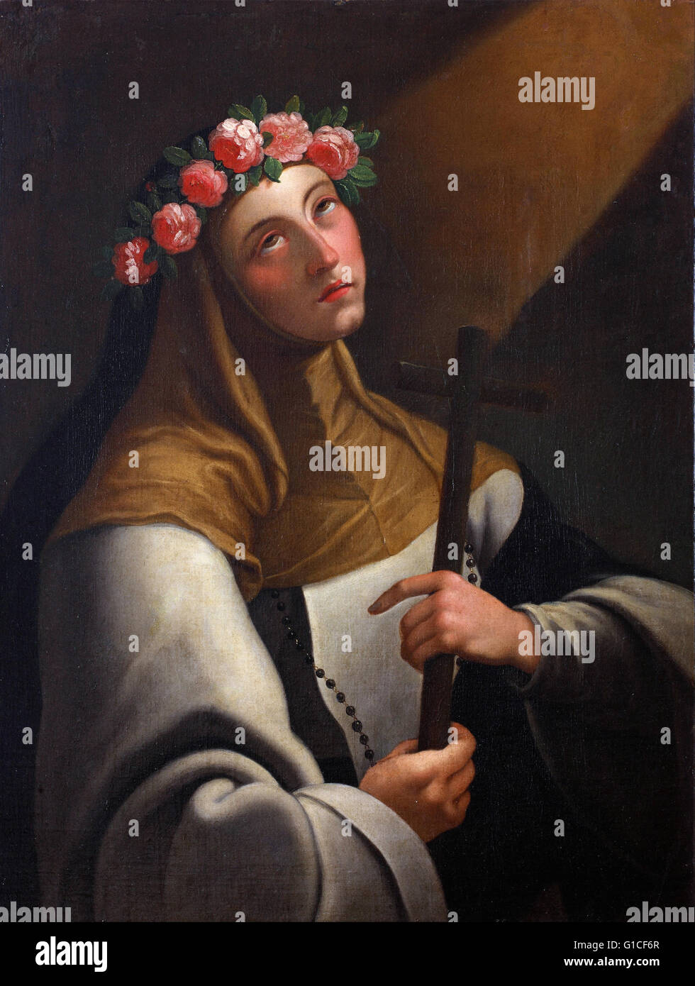 José del Pozo (atribuido) - Saint Rose of Lima - Museo de Arte de Lima Stock Photo