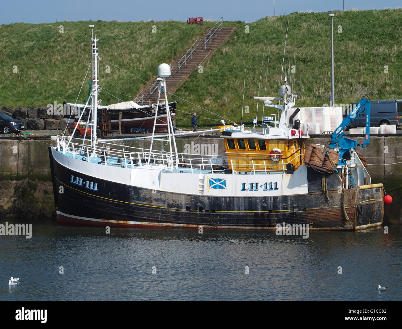 Fishing Boat, Eyemouth Harbour Stock Photo Alamy
