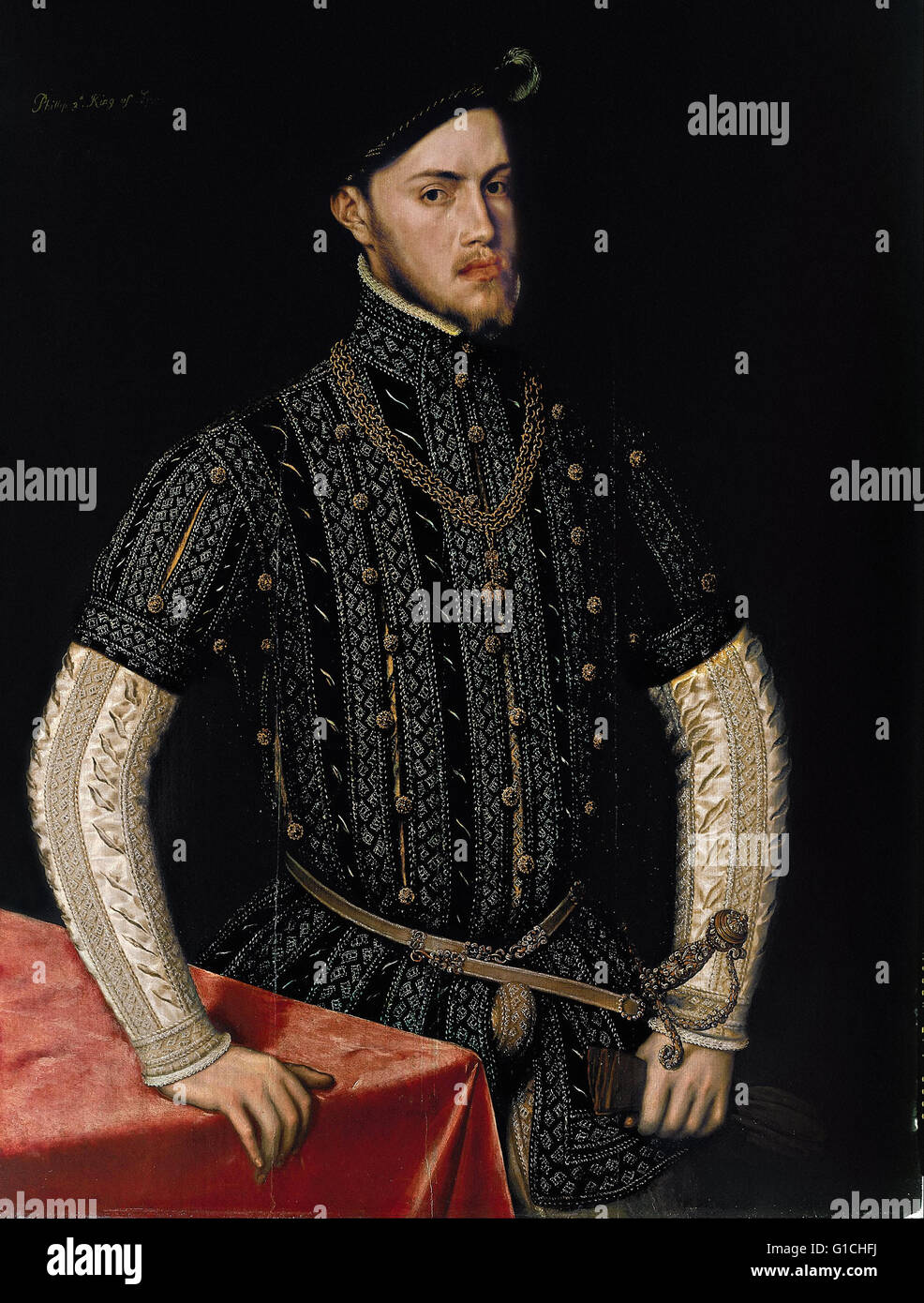 Anthonis Mor - Portrait of Philip II - Museo de Bellas Artes de Bilbao Stock Photo
