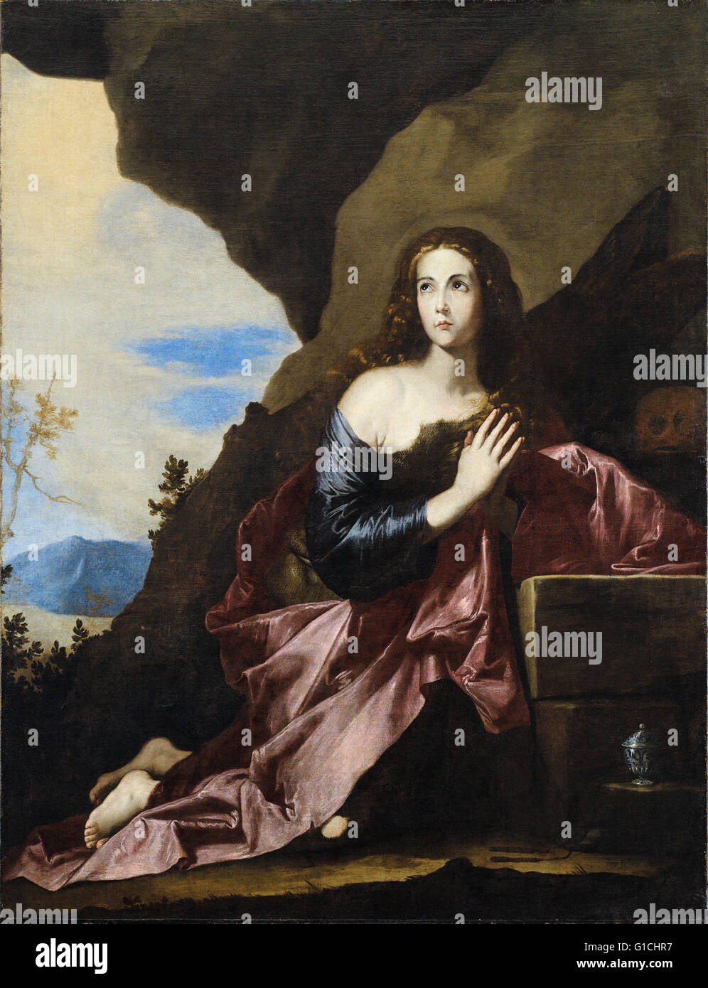 Jusepe de Ribera - Mary Magdalene Penitent - Museo de Bellas Artes de Bilbao Stock Photo