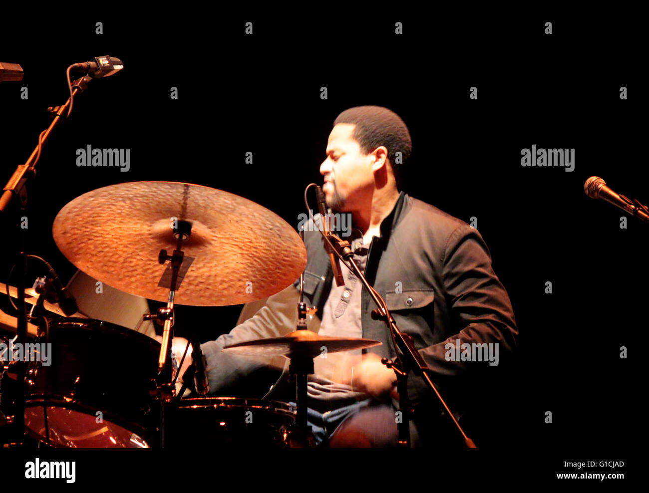 Nasheet Waits - Auftritt von 'Jason Moran and the Bandwagon' Jazzfest Berlin, 2. November 2014, Berlin. Stock Photo