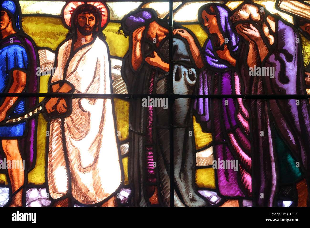 Carouge Protestant Temple Stained Glass Window Luke 23 28 But Jesus Turning Unto Them Said