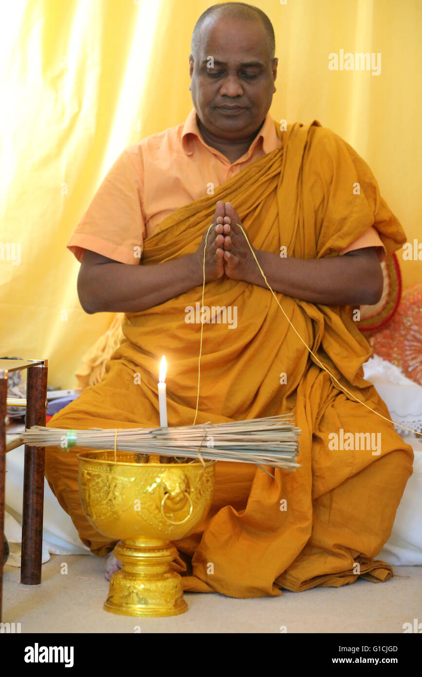 International Buddhist Center of Geneva. Buddhist ceremony.  Switzerland. Stock Photo