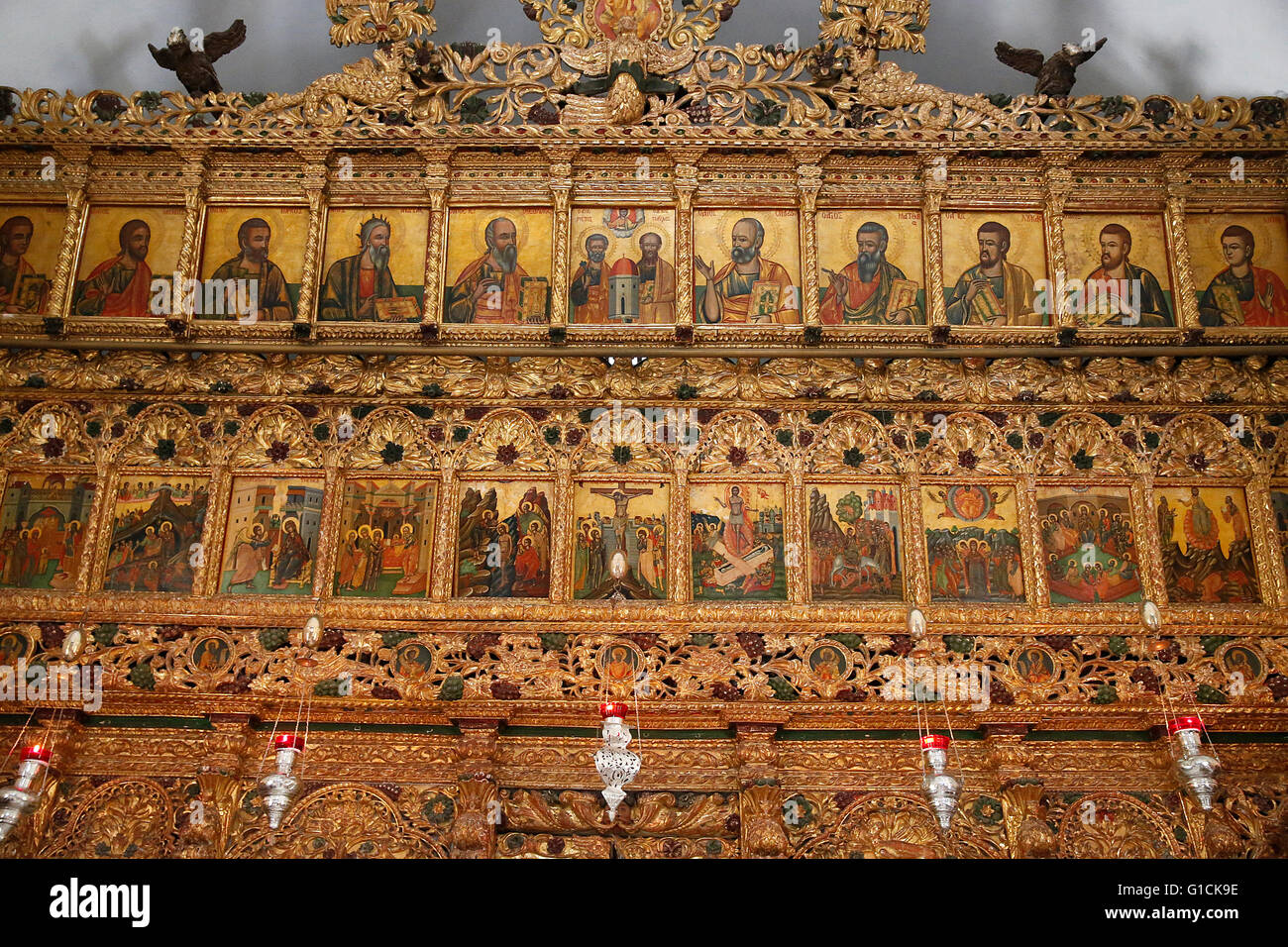 St Panteleimonos monastery, Cyprus. Church iconostasis Stock Photo - Alamy